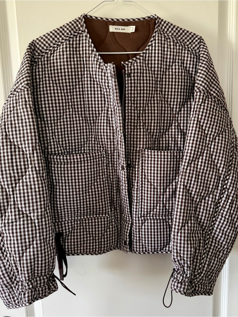Mod Ref Brown Gingham Puffer Jacket